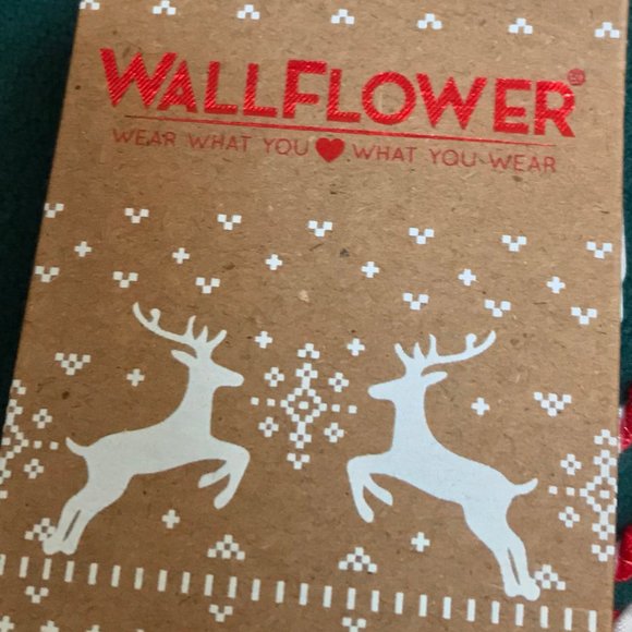 NWT Christmas WALLFLOWER brand "Nauty-ish" Plush Sweatshirt in Teal - Picture 3 of 4